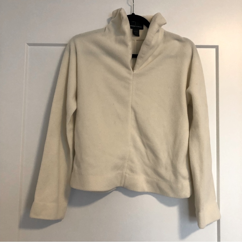 Victoria Secret VS Moda International Cream White Fleece Pullover Mock  Top XS